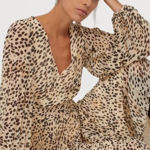 Hu0026M | Dresses | Price Drophm Pleated Long Dress Leopard Print | Poshmark